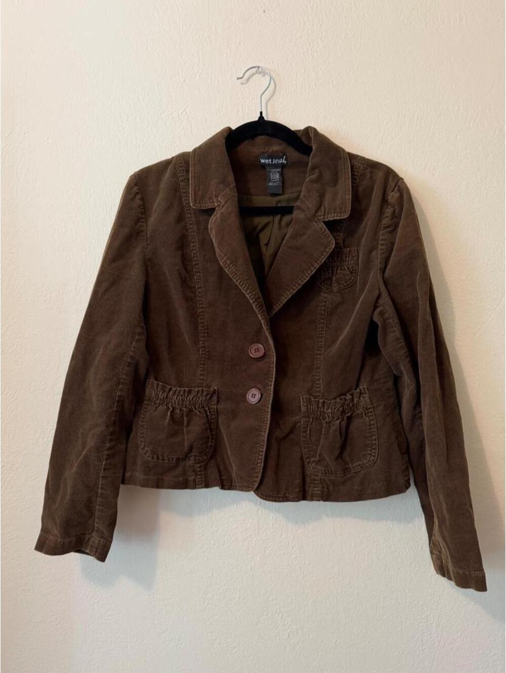 Y2K Wet Seal Brown Corduroy Blazer